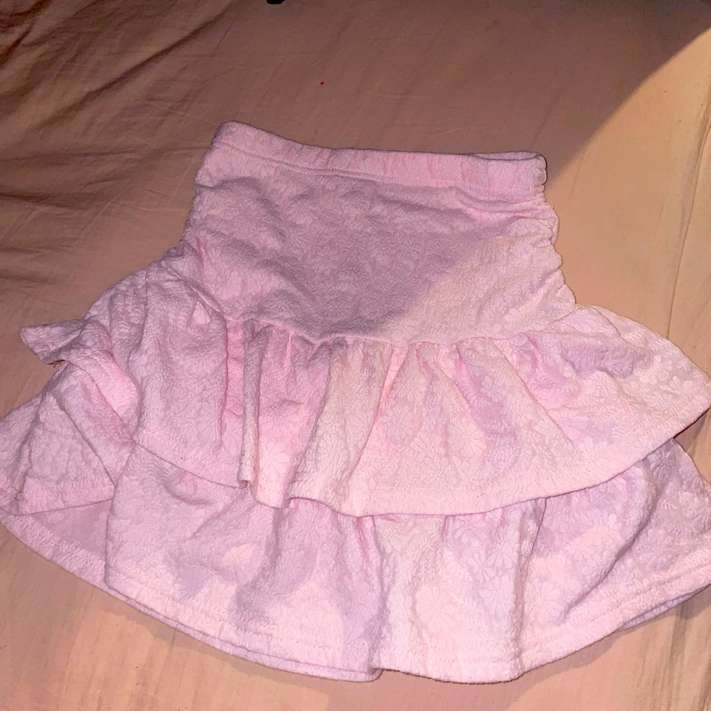SHEIN Light Pink Textured Mini Skirt